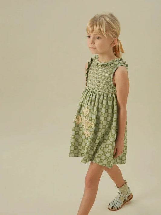 Sage Green Embroidered Dress
