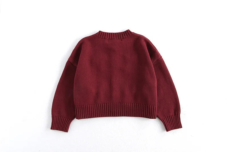 Girls Bow Knit Cardigan