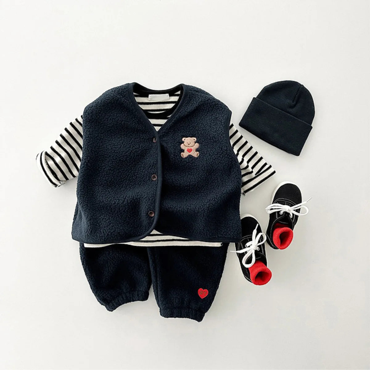 Baby Bear Fleece Set Vest and Pants Peachy Bloomers Baby Bear Fleece Set Vest and Pants Peachy Bloomers