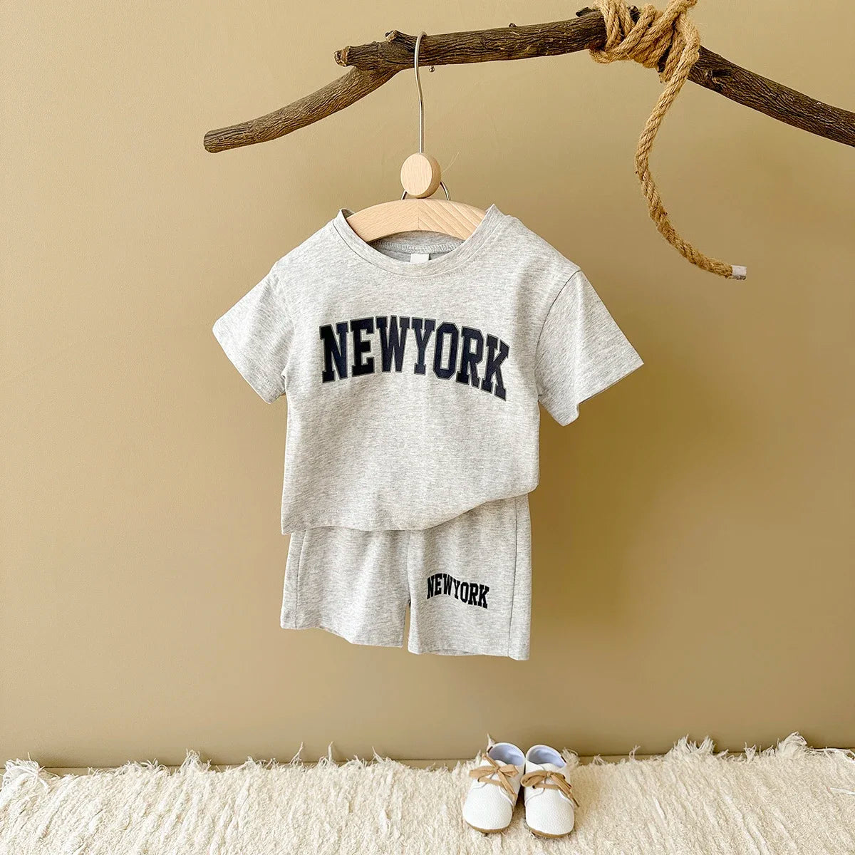 New York Cotton T-Shirt & Shorts Set