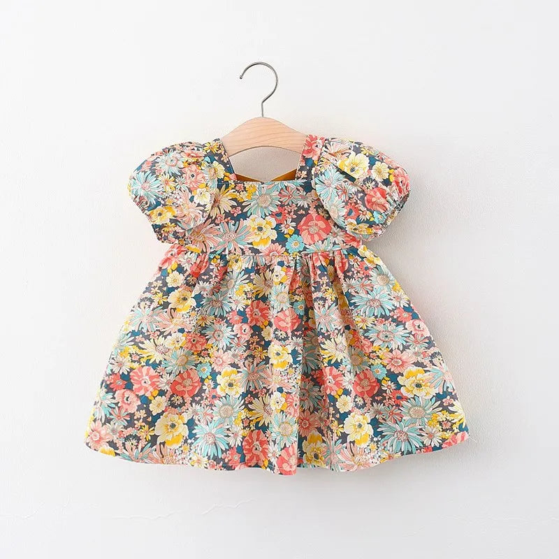 Ditsy Floral Baby Cotton Dress Peachy Bloomers Ditsy Floral Baby Cotton Dress Peachy Bloomers