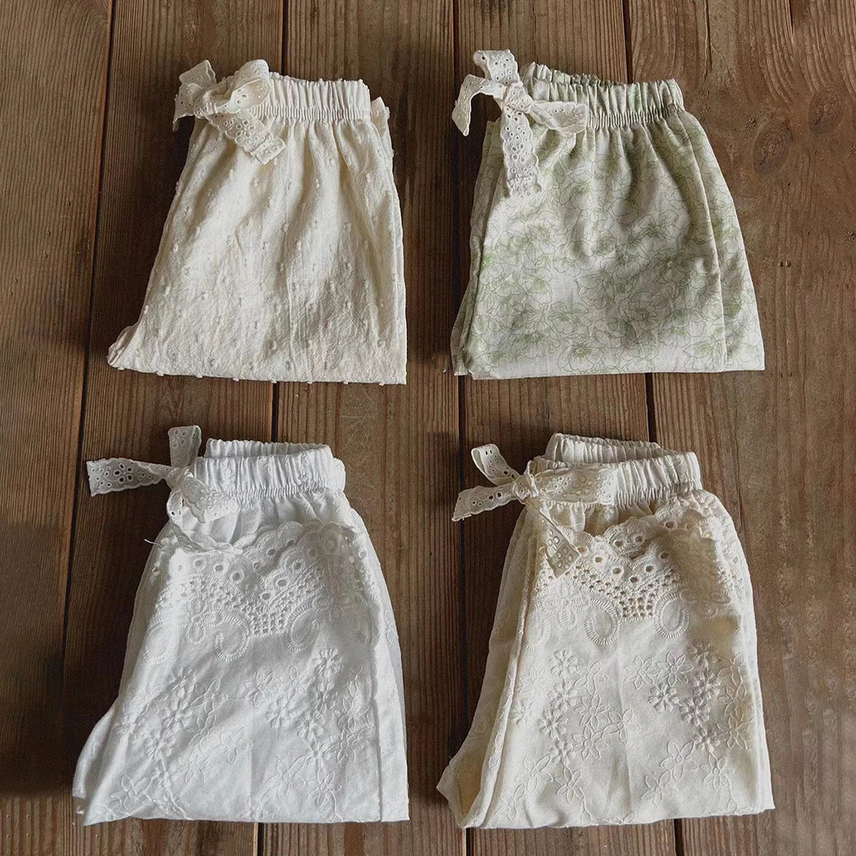 Eyelet Lace Girls Cotton Pants