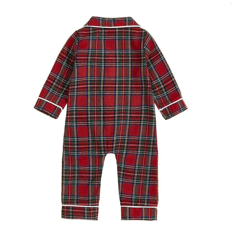 Infant Red Plaid Holiday Jumpsuit