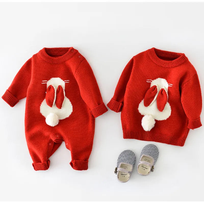 Baby Bunny Sweater and Romper – Peachy Bloomers - Main Image