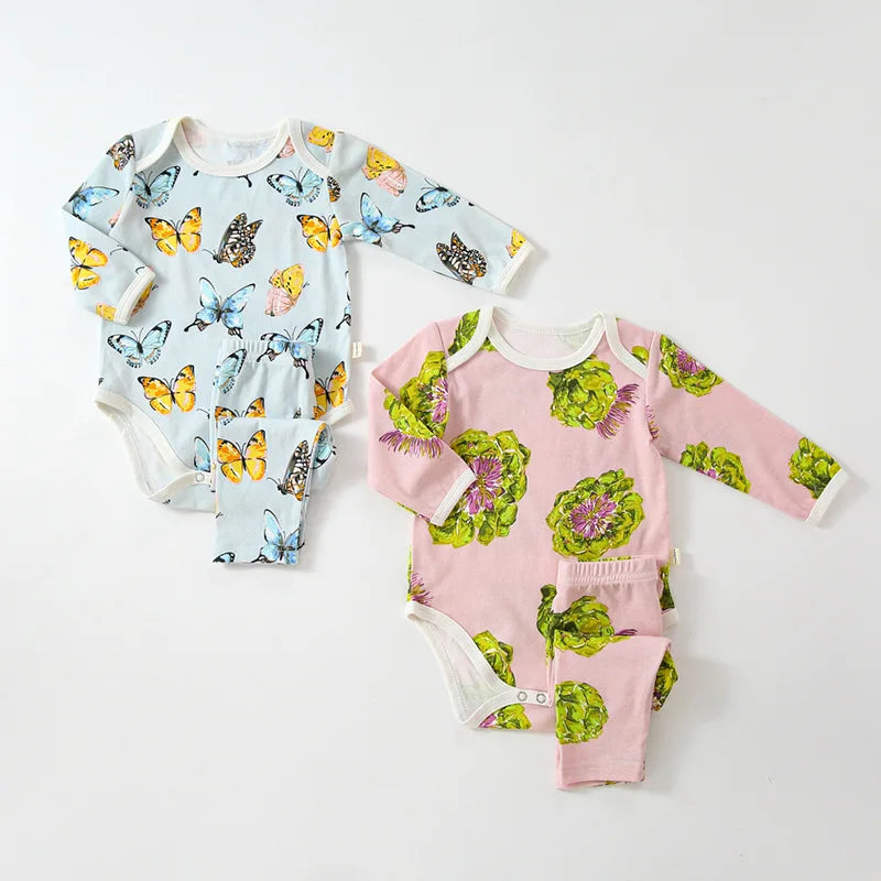 Baby Fruit Cotton Bodysuit and Pants Set - Peachy Bloomers