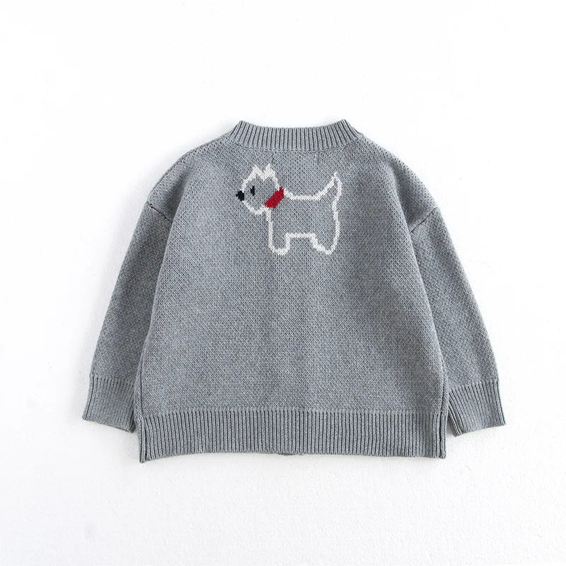 Puppy Gray Cotton Knit Cardigan