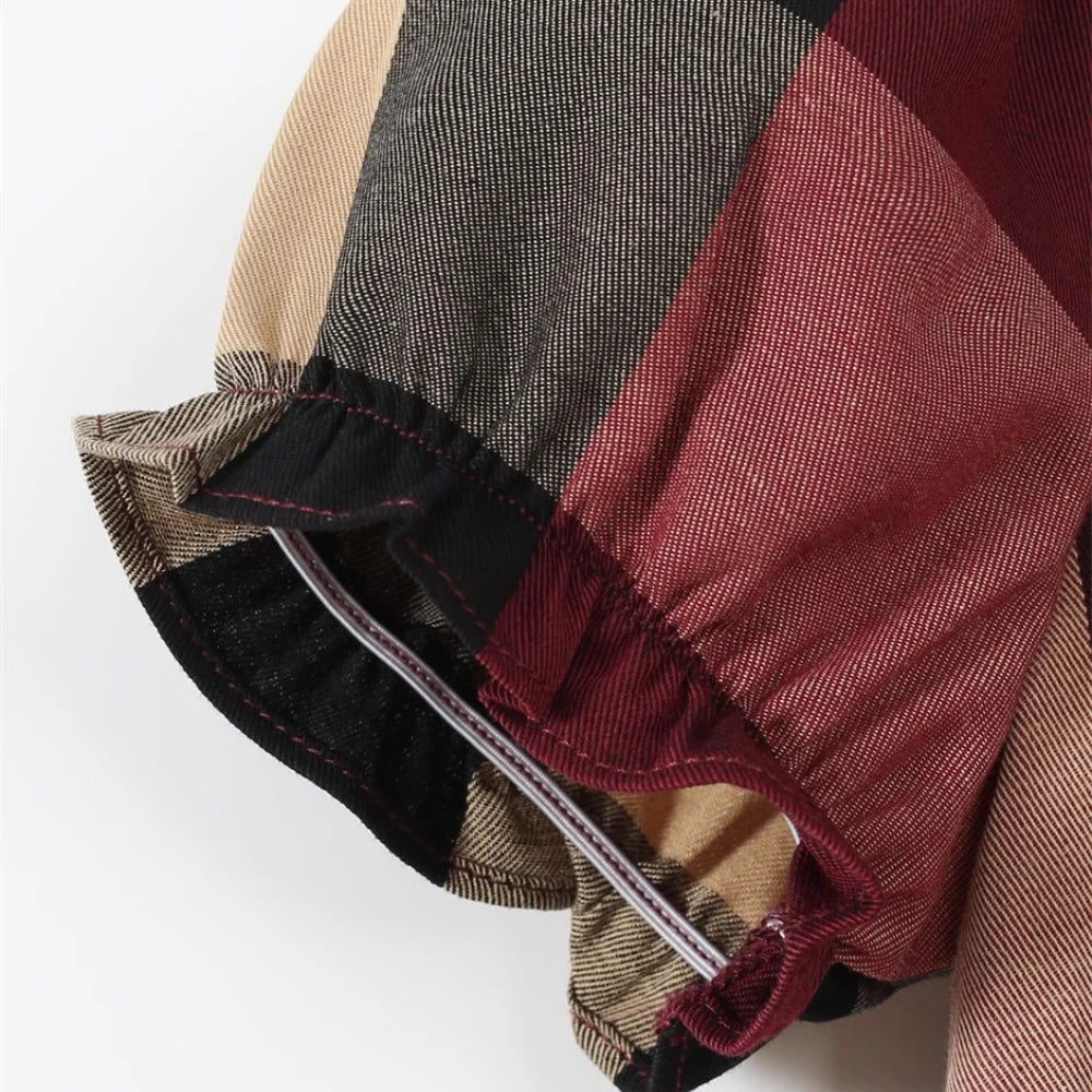 Organic Cotton Maroon Plaid Dress