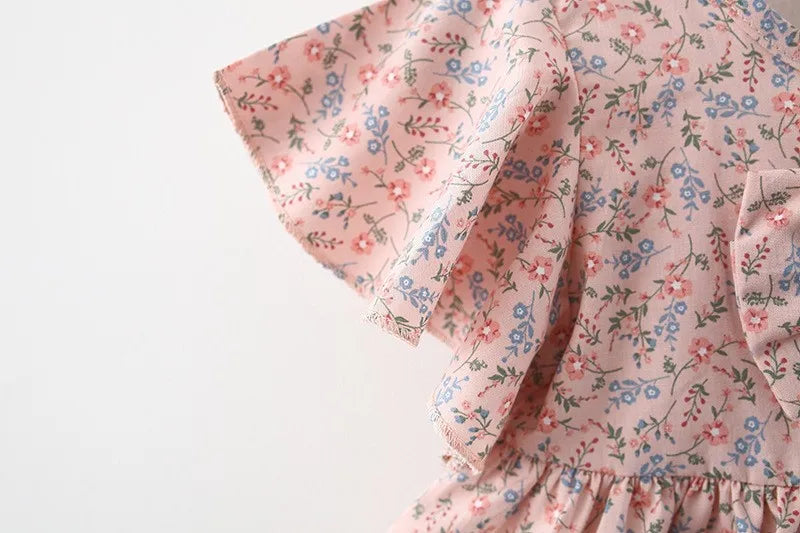Ditsy Floral Cotton Dress with Sunhat - Peachy Bloomers