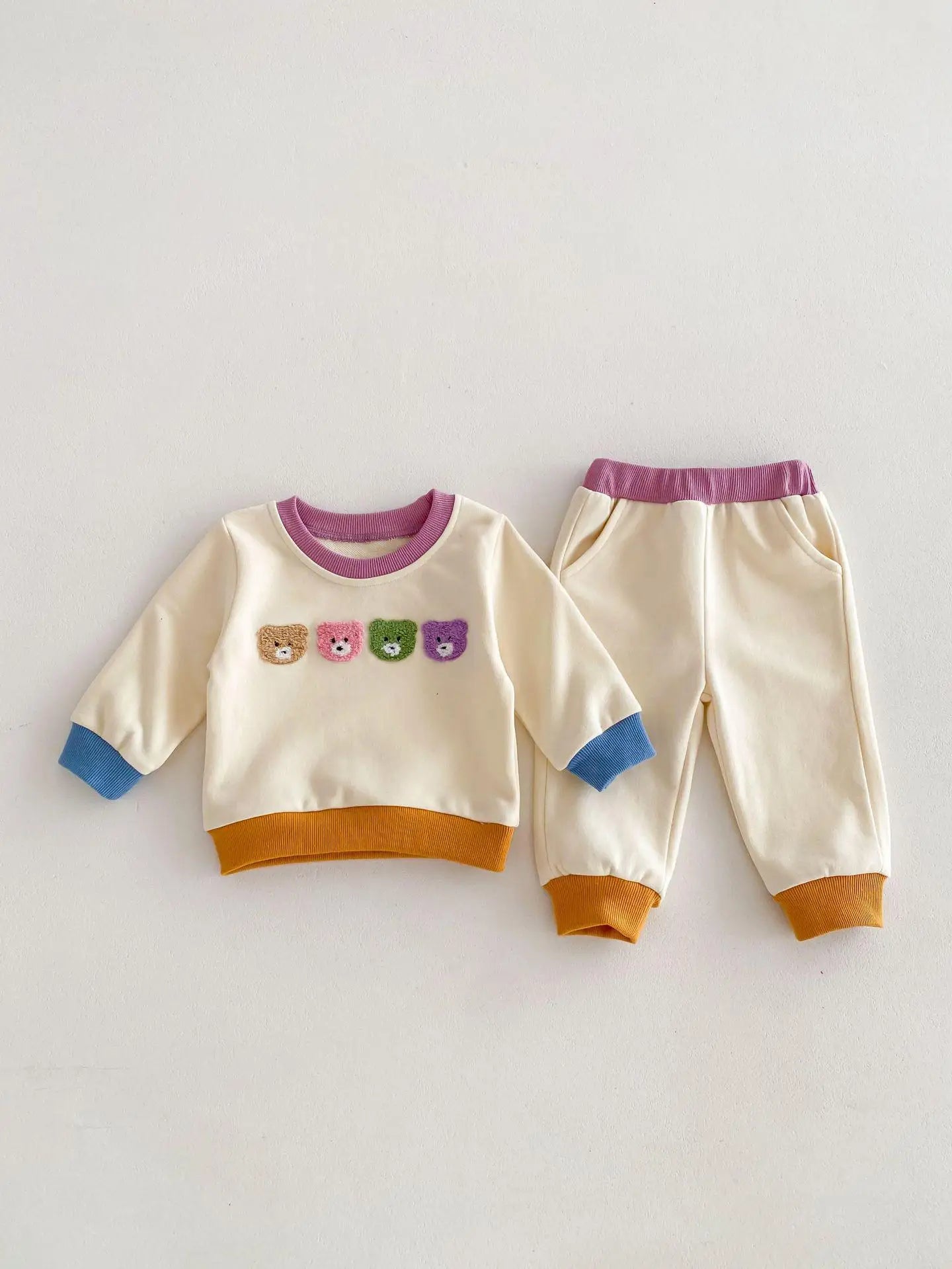 Baby Teddy Sweatshirt and Sweatpants Set - Peachy Bloomers