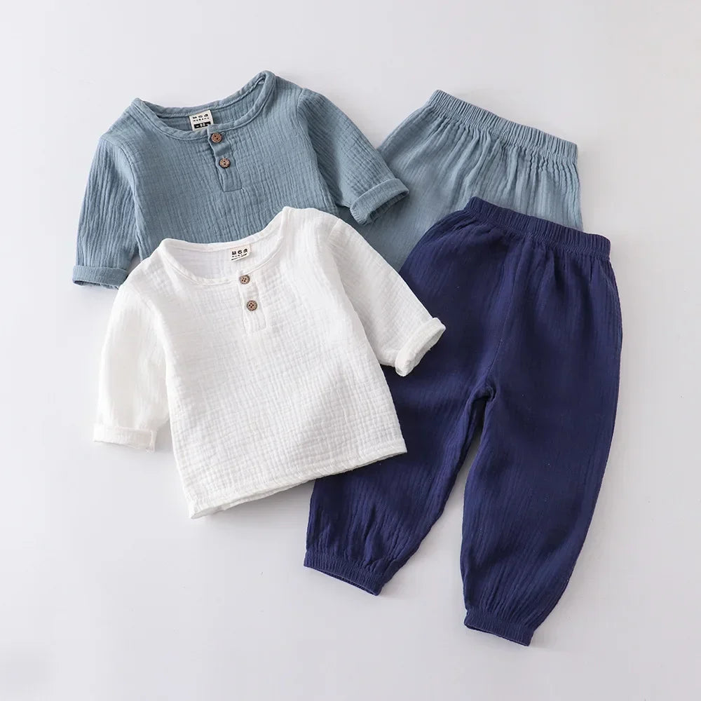 Organic Cotton Muslin Top & Pants Set
