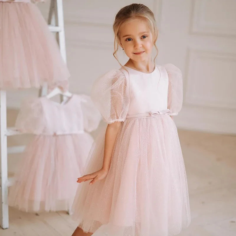 Girls Sparkle PInk Tutu Tulle Dress – Peachy Bloomers