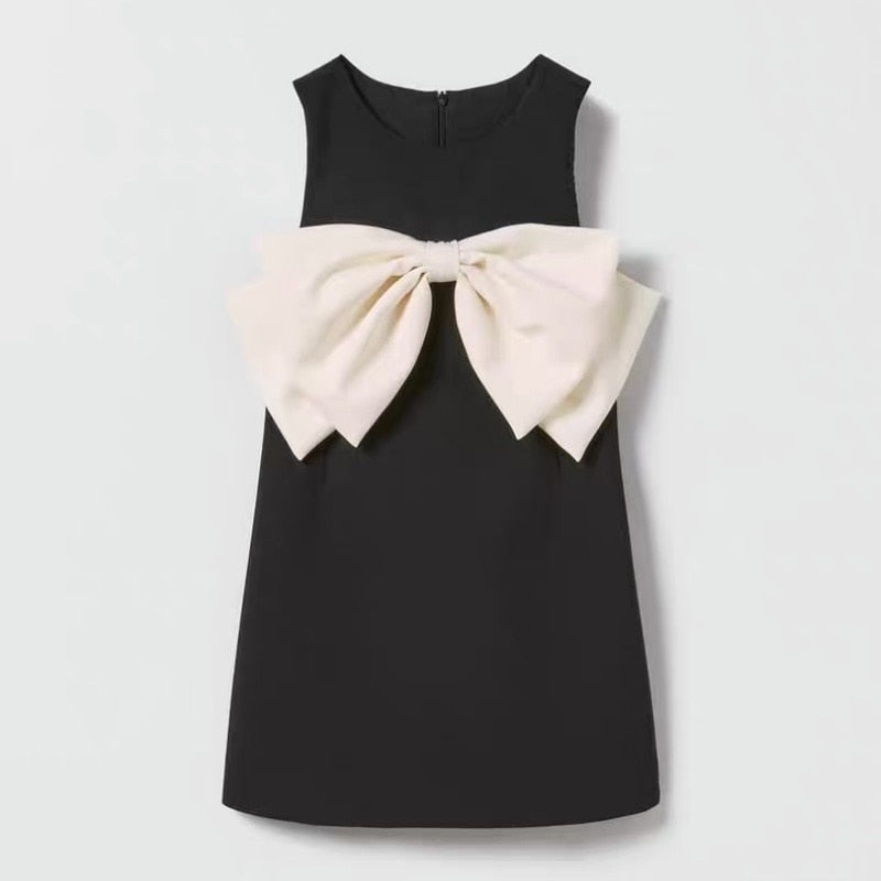 princess polly baby blue dress Quiz Black Bow Skater Dress main image 1