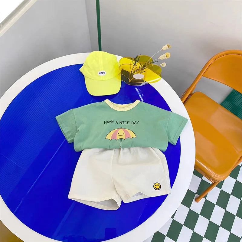 Baby Umbrella Cotton T-shirt - Peachy Bloomers