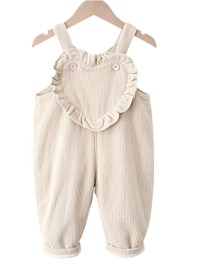 Heart Corduroy ruffle Overalls