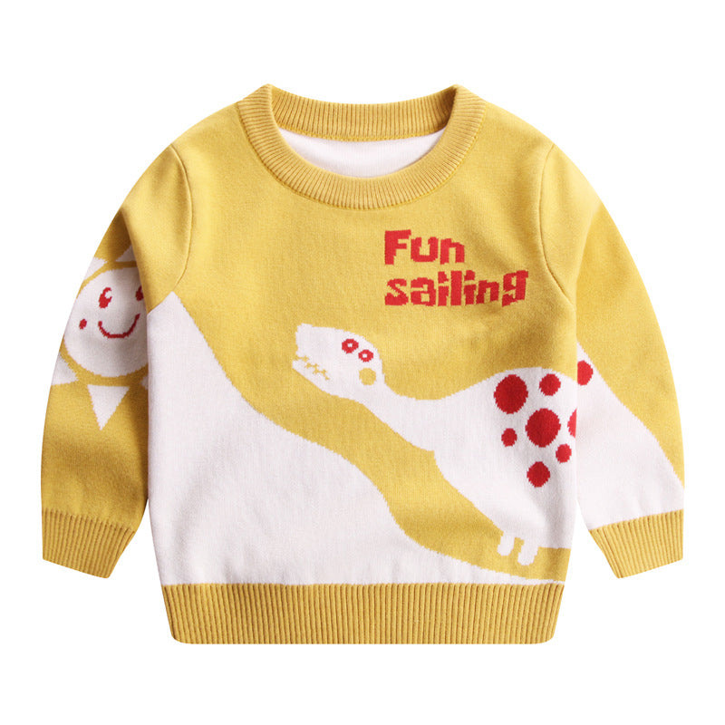 Dino Double Layer Cotton Sweatshirt - Peachy Bloomers