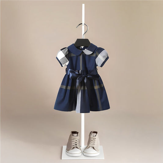 Organic Cotton London Navy Plaid Dress