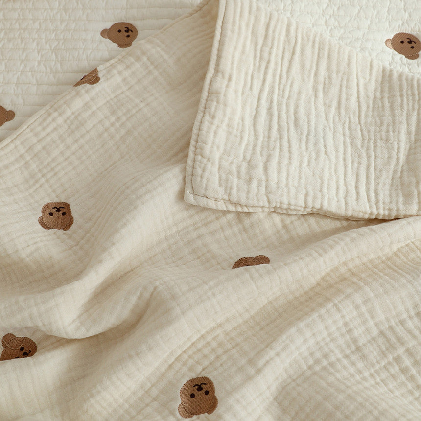 Bear Design Cotton Blanket - Peachy Bloomers