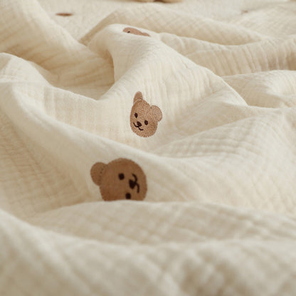 Bear Design Cotton Blanket - Peachy Bloomers