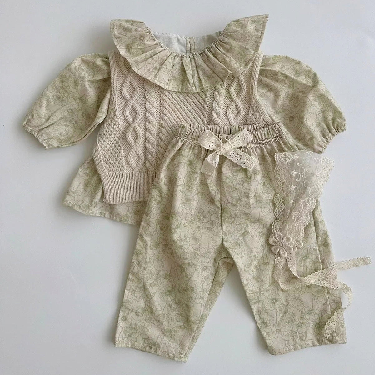 Eyelet Lace Girls Cotton Pants