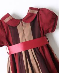 London Plaid Organic Cotton Dress in Maroon