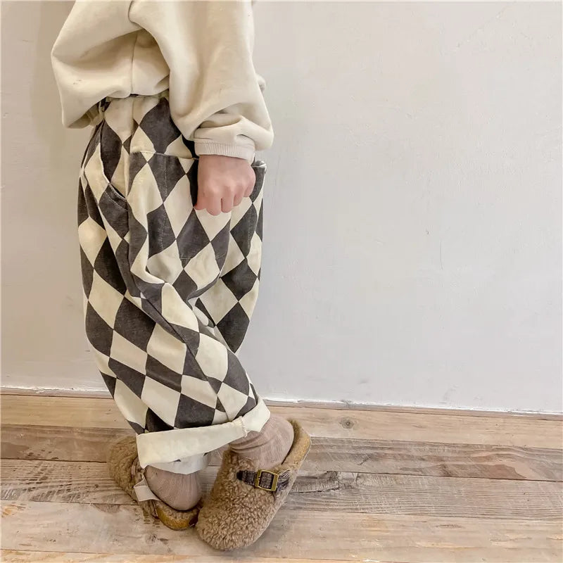 Checkered Cotton Pants - Peachy Bloomers