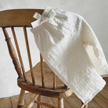 Eyelet Lace Girls Cotton Pants