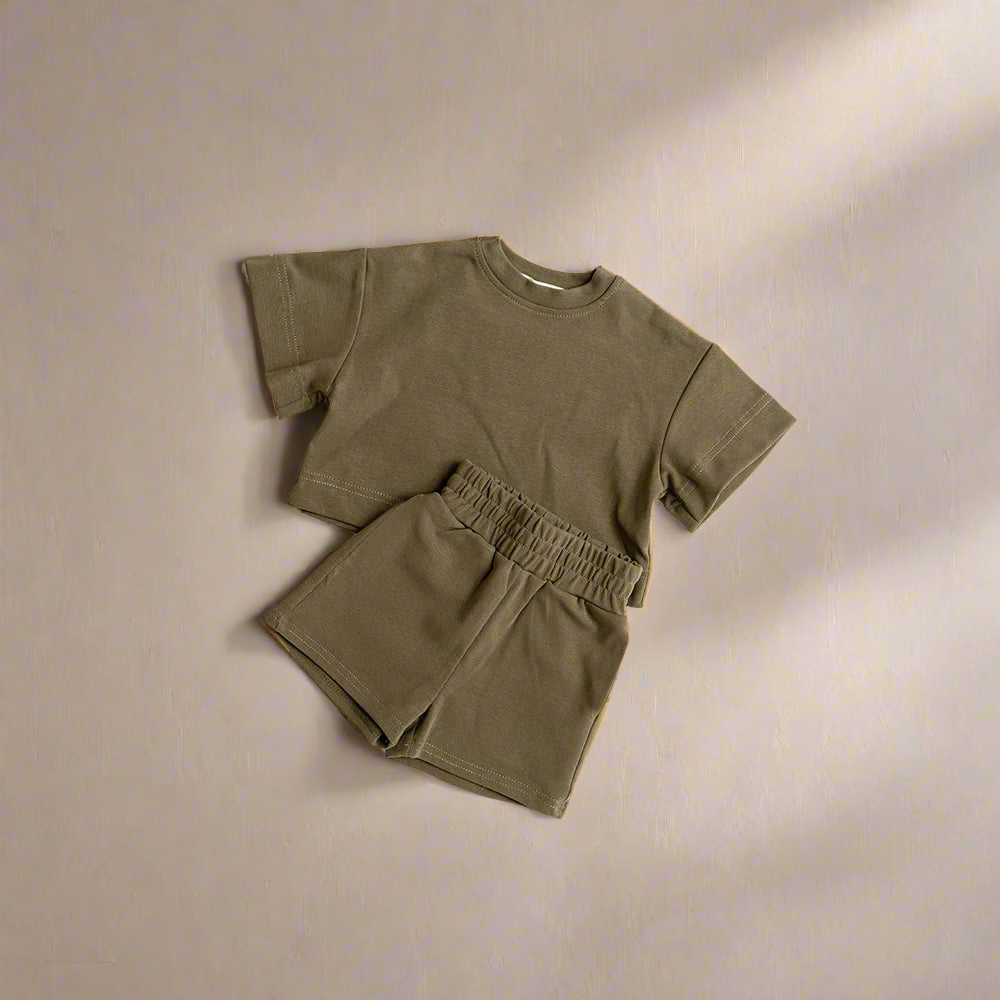 Boys Cotton T-Shirt and Shorts Set – Minimalist Summer Style