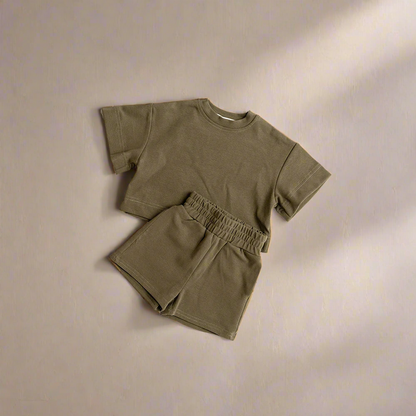 Boys Cotton T-Shirt and Shorts Set – Minimalist Summer Style