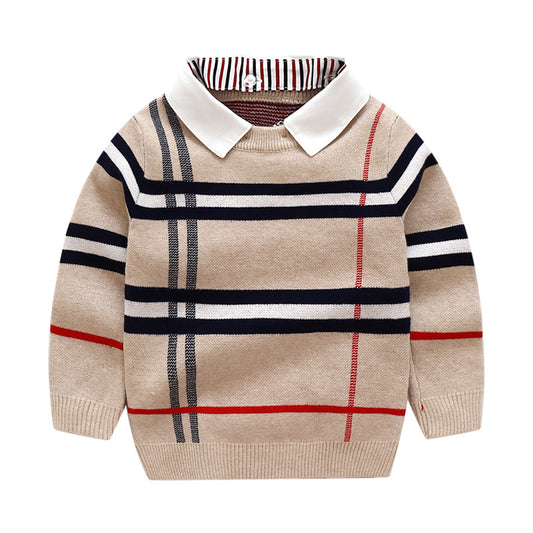 Plaid Fine Wool Sweater
