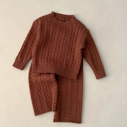 Girls Knit Sweater and Wide Leg Pants Set