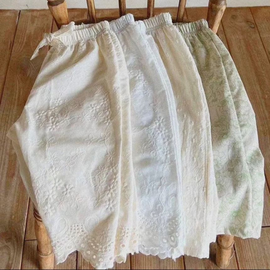 Eyelet Lace Girls Cotton Pants
