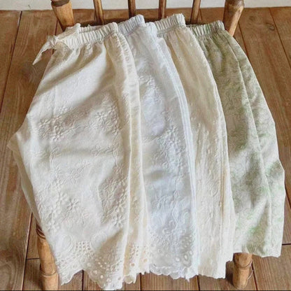 Eyelet Lace Girls Cotton Pants