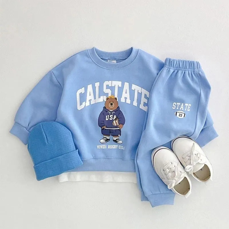 California Rugby Sweatshirt and Pants Set - Peachy Bloomers