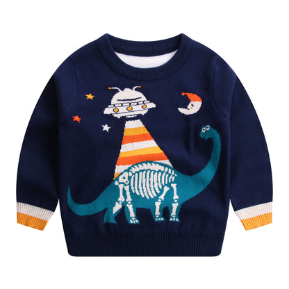 Dino Double Layer Cotton Sweatshirt - Peachy Bloomers