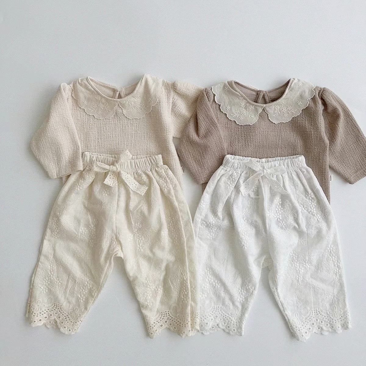 Eyelet Lace Girls Cotton Pants