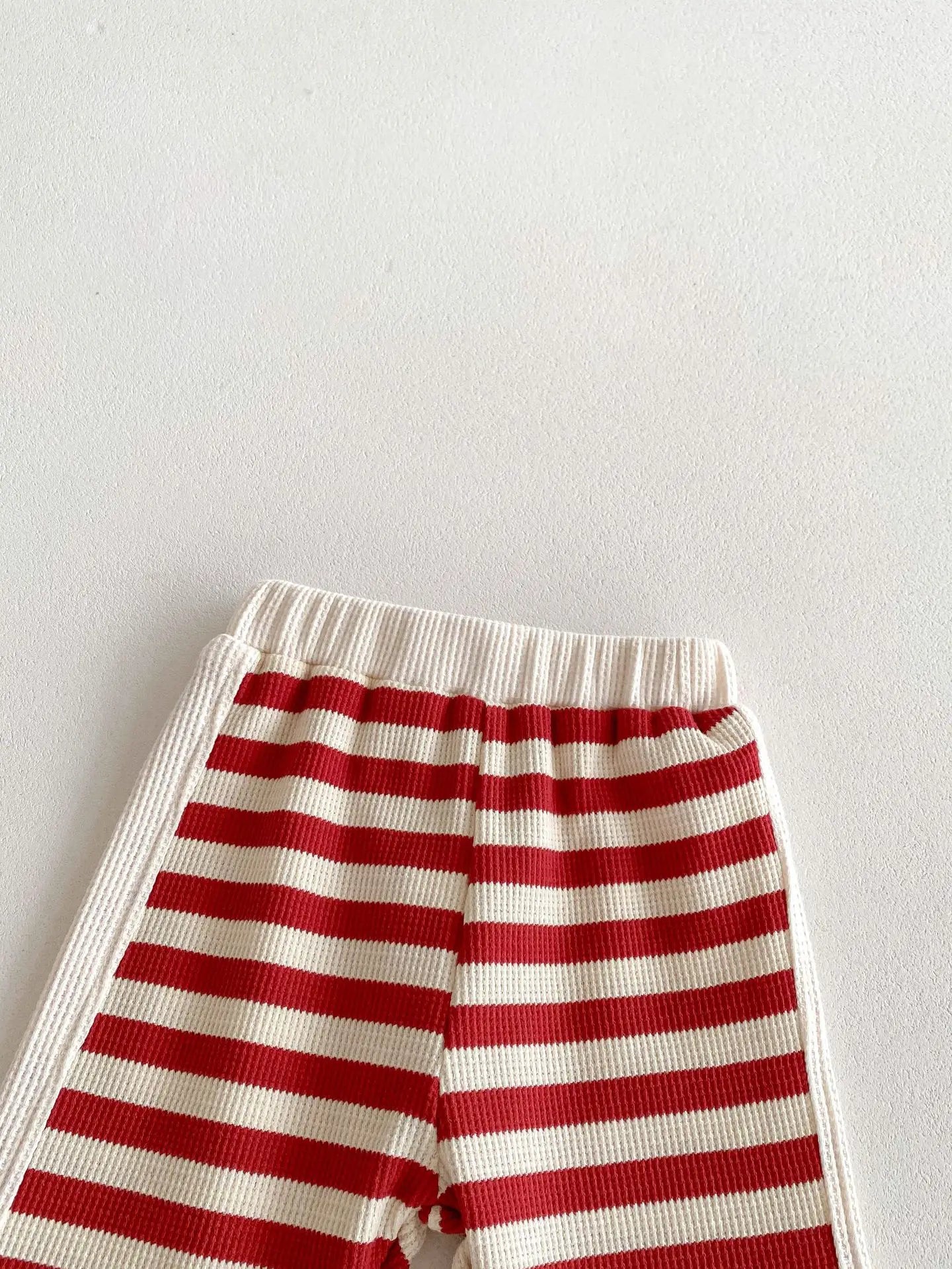 Toddler Bear Waffle Stripe Cotton Sweats Set