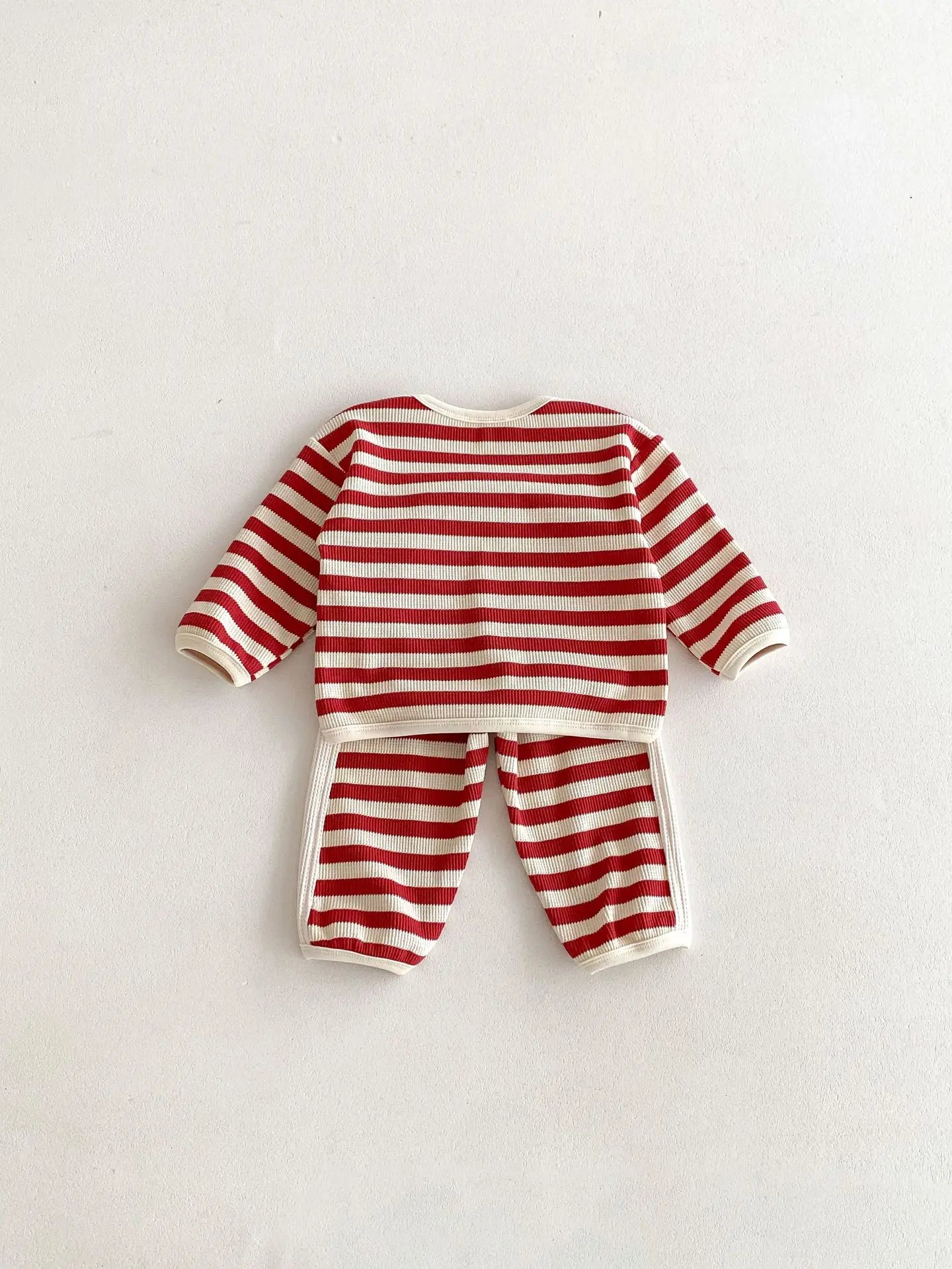 Toddler Bear Waffle Stripe Cotton Sweats Set