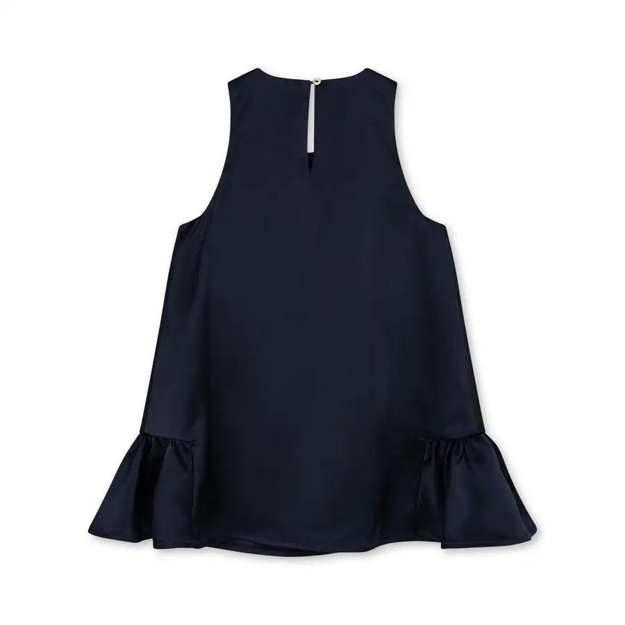 Girls Navy Rose Dress