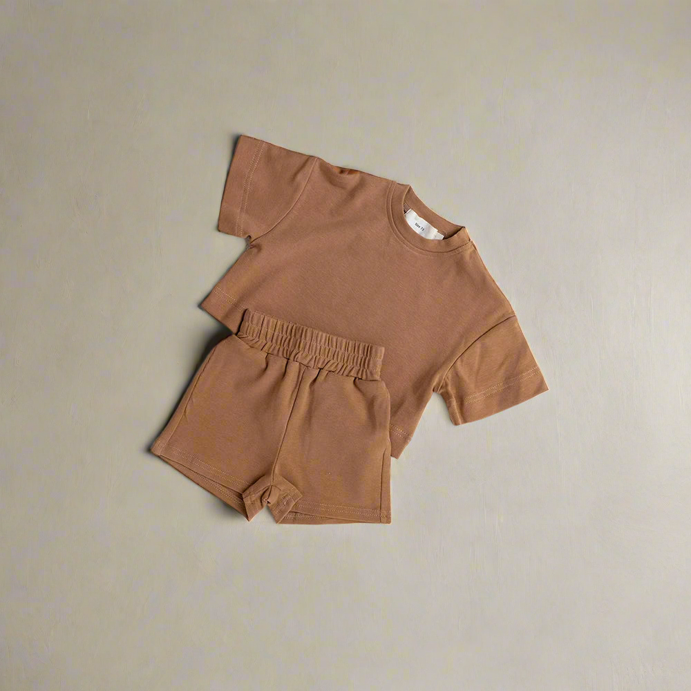 Boys Cotton T-Shirt and Shorts Set – Minimalist Summer Style