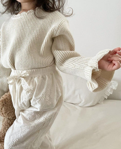 Eyelet Lace Girls Cotton Pants