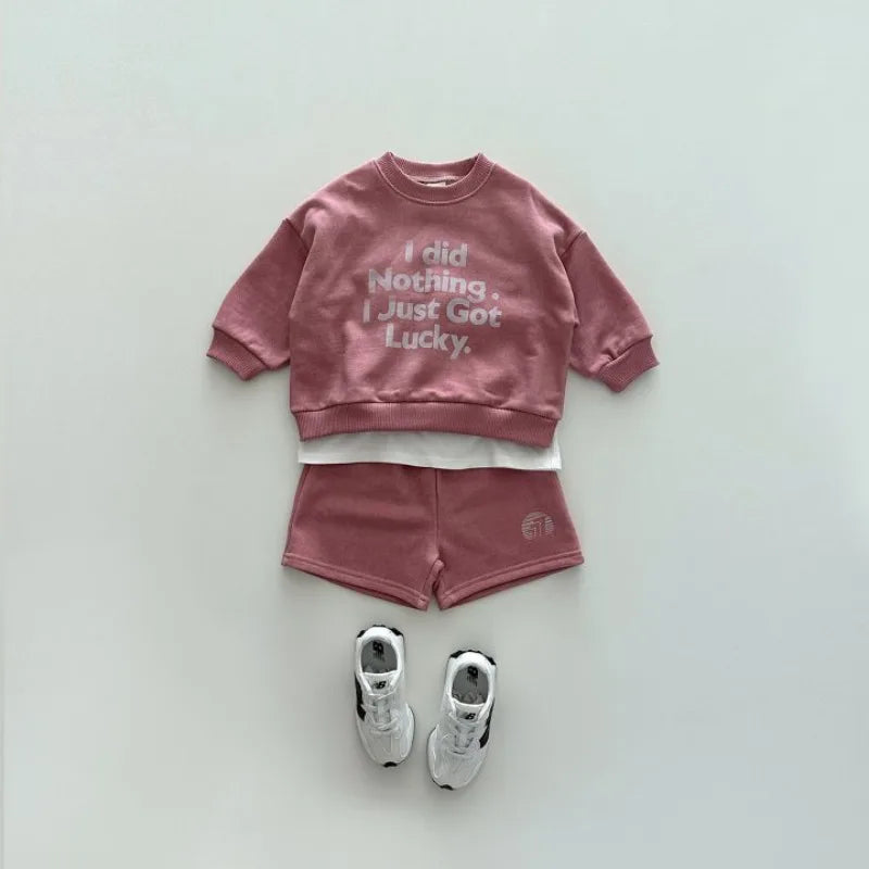 Boys Cotto Sweatshirt and Shorts Set - Peachy Bloomers