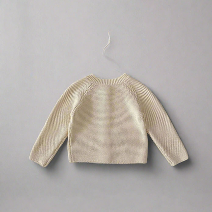 Animal Embroidered Cotton Baby Knit Jacket