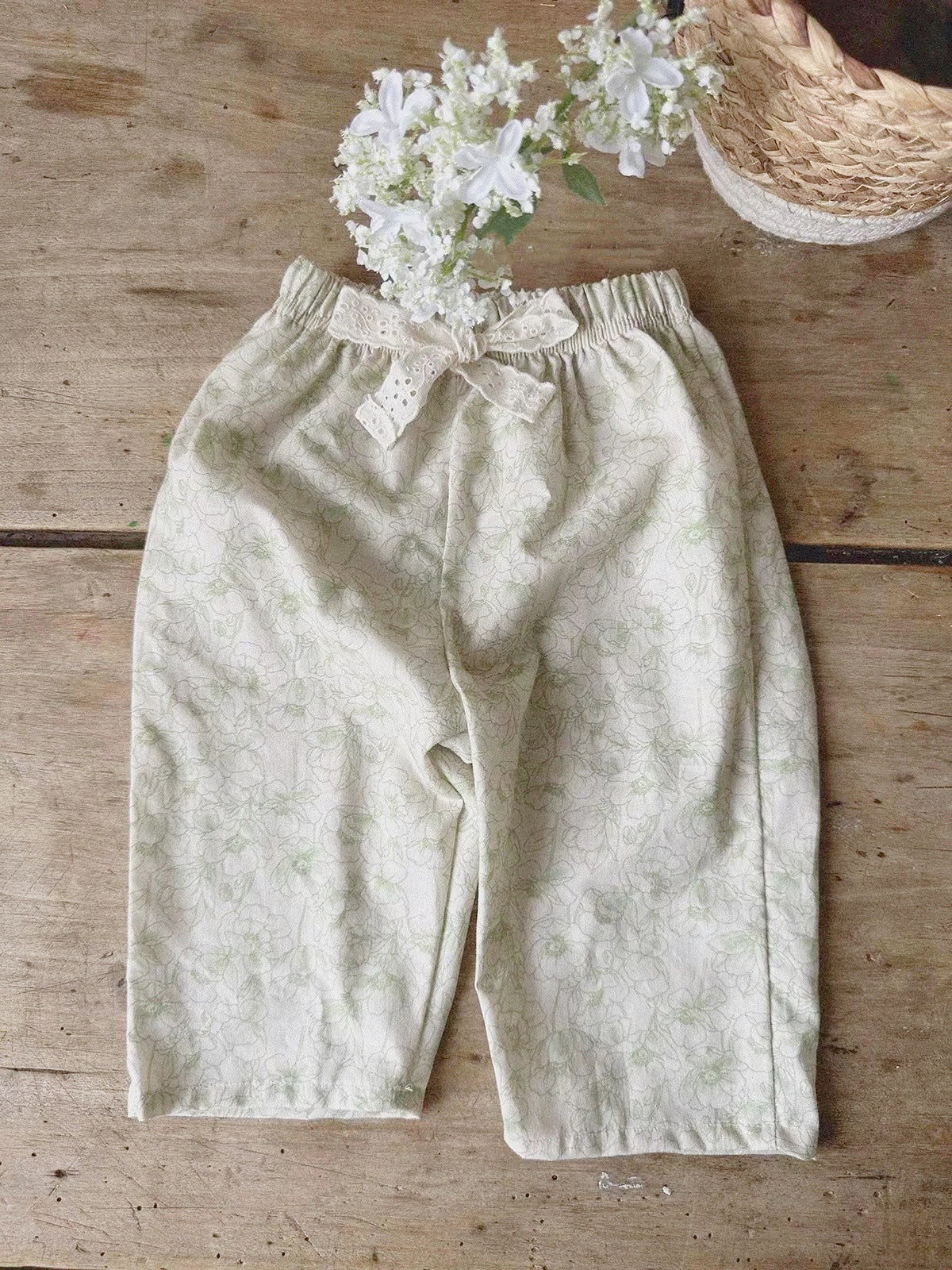 Eyelet Lace Girls Cotton Pants
