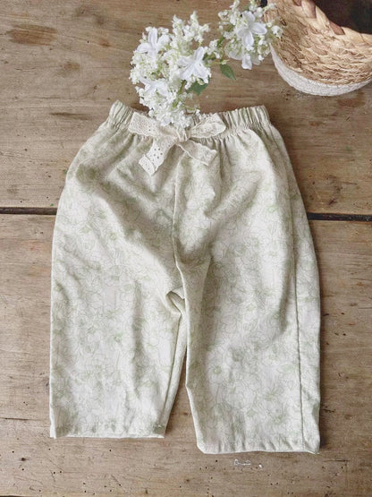 Eyelet Lace Girls Cotton Pants