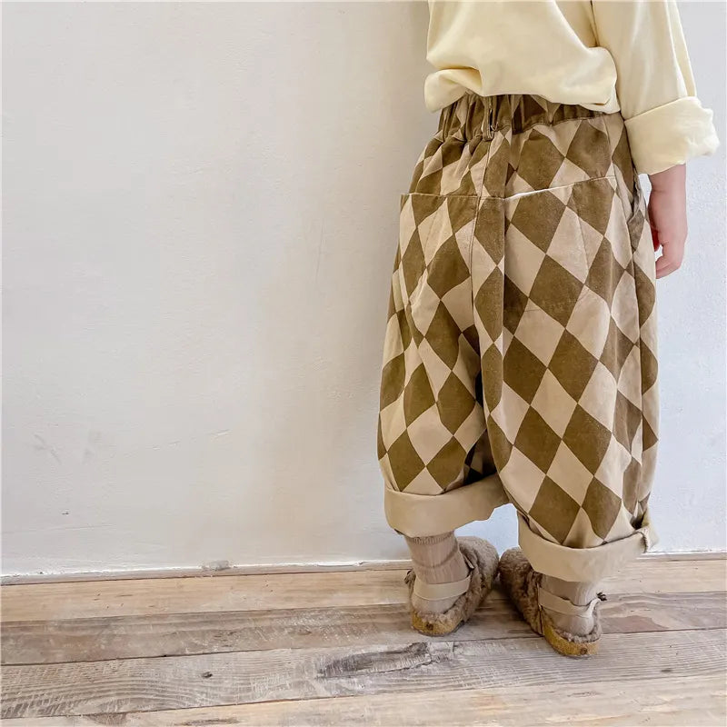 Checkered Cotton Pants - Peachy Bloomers