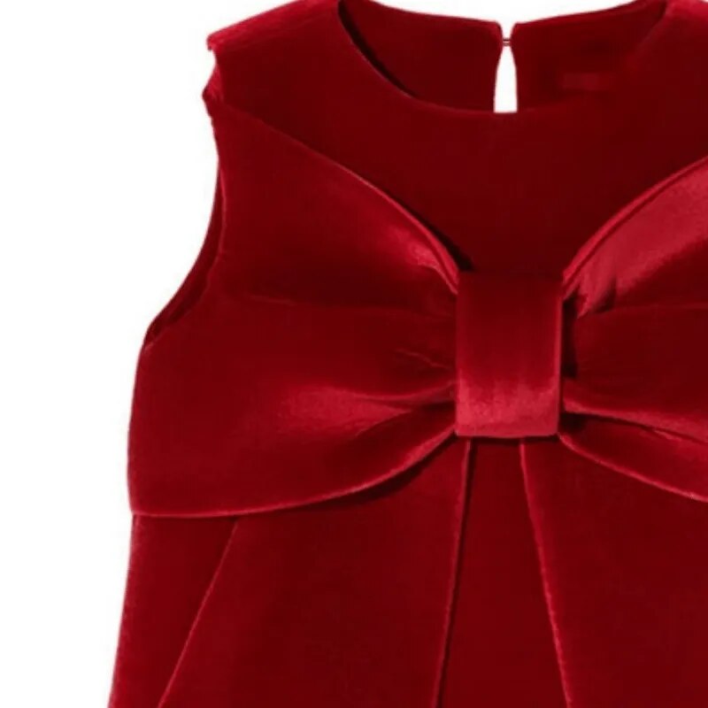 Big Bow Red Dress - Peachy Bloomers