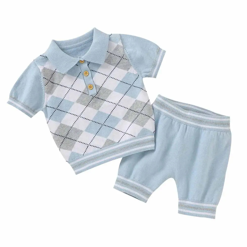 Romb Toddler Cotton Knit Set