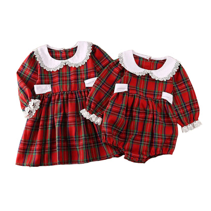 Sisters Matching Christmas Set - Dress & Romper