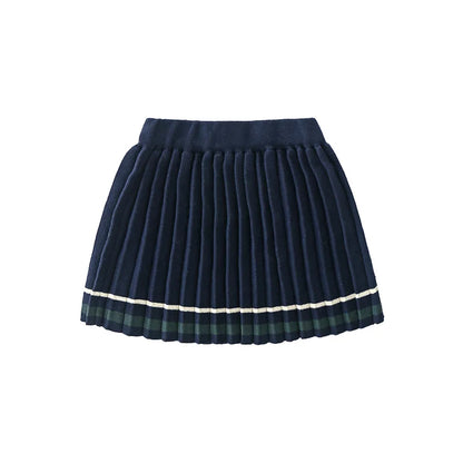 Classic Girls Navy Cardigan and Pleated Skirt Set