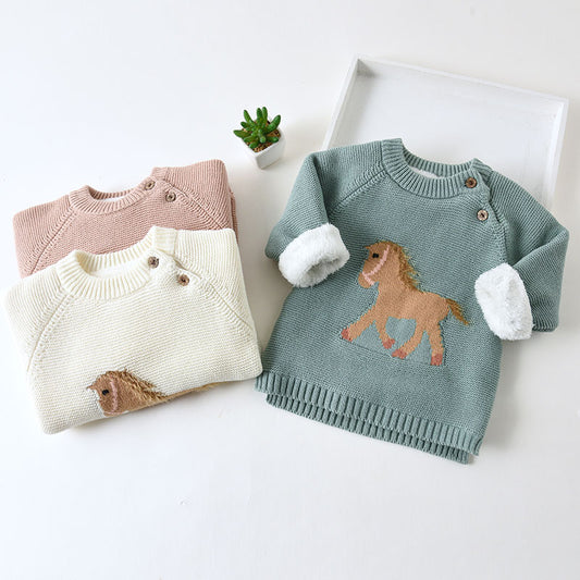 Little Horse Warm Wool Sweater